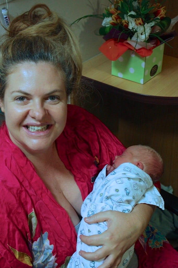 Me with my fresh, beautiful baby boy. Mental but happy.