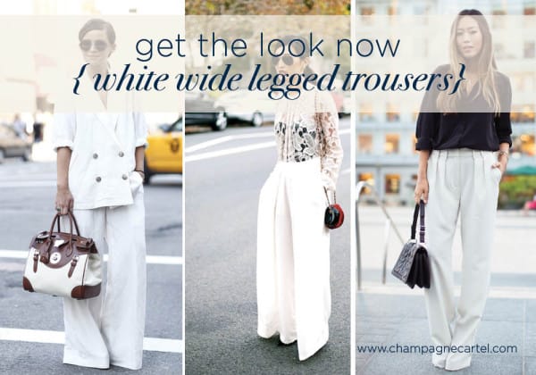 Get the look and how to wear, the white wide-legged trouser