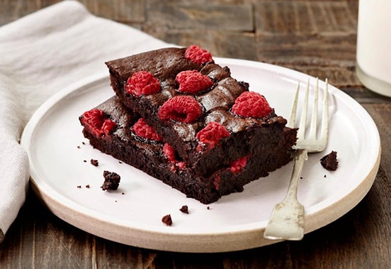 The most decadent, chocolate, raspberry brownies